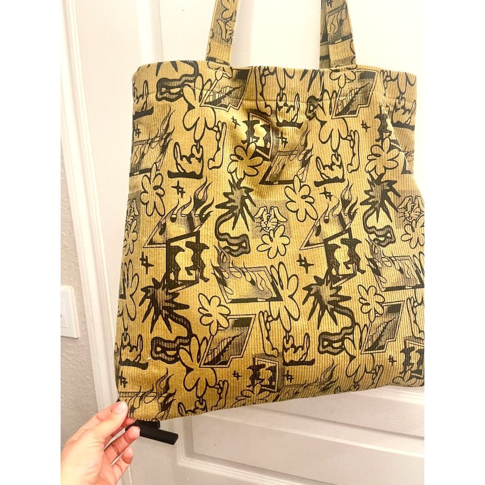 Urban Outfitters Large Graphic Graffiti Drawing Art Tote Bag